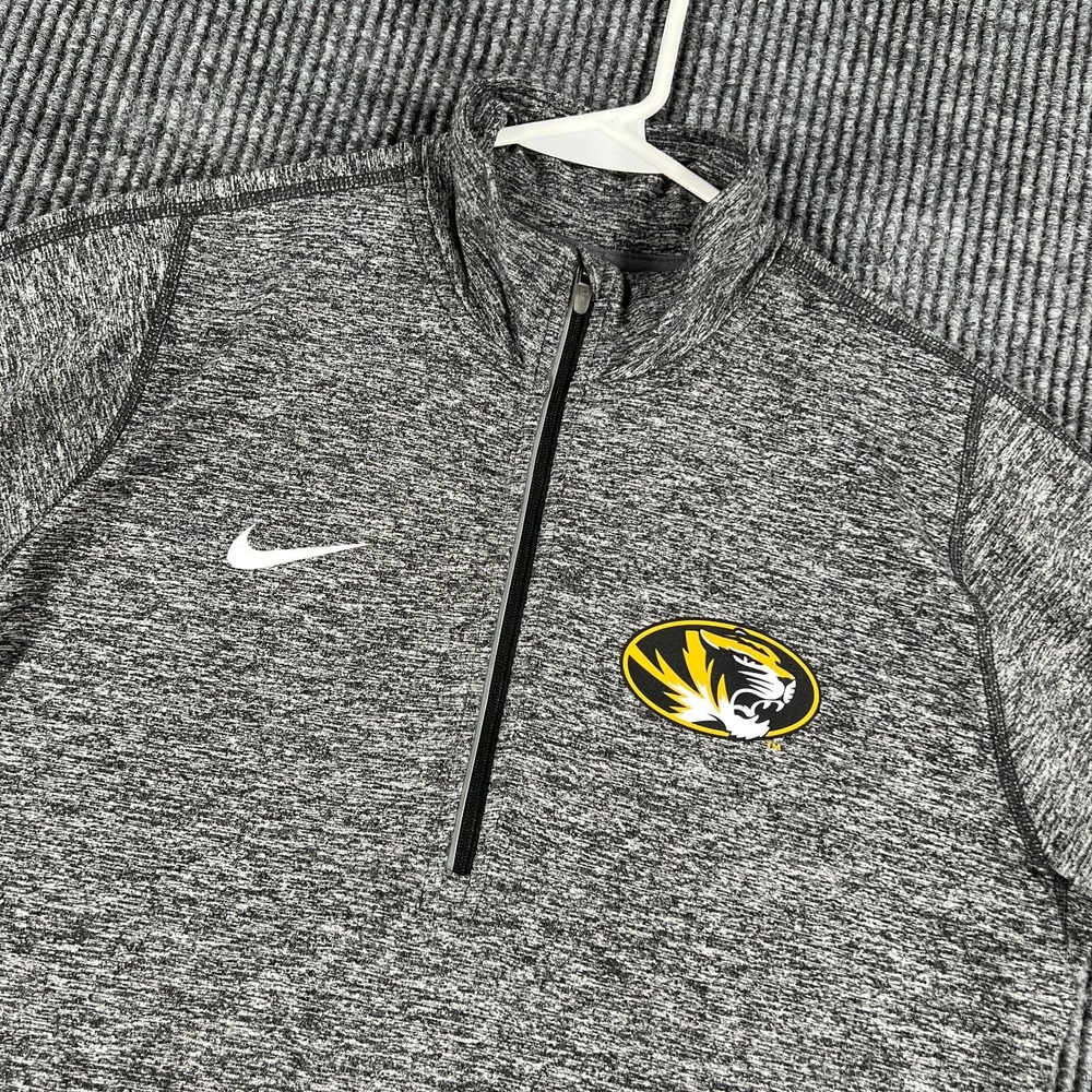 Missouri Tigers Mizzou Pullover Womens Medium Gray Long Sleeve 1/4 Zip Mock Nike